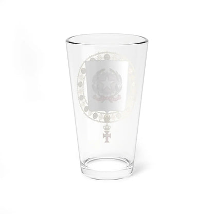 Coat of Arms of Luigi Einaudi and Antonio Segni Supreme Order of Christ (Italy) (Coat of Arms) Pint Glass 16oz - Go Mug Yourself