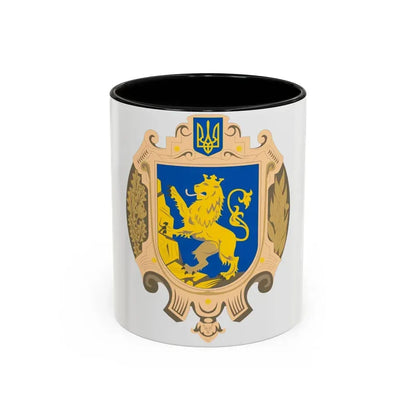 Coat of Arms of Lviv Oblast - Accent Coffee Mug 11oz Black - Go Mug Yourself