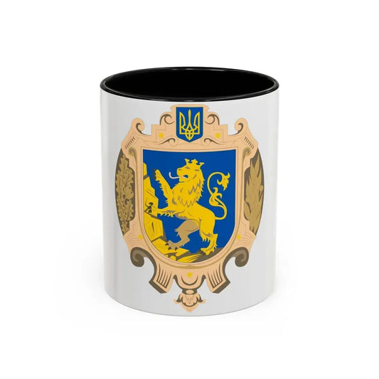 Coat of Arms of Lviv Oblast - Accent Coffee Mug 11oz Black - Go Mug Yourself