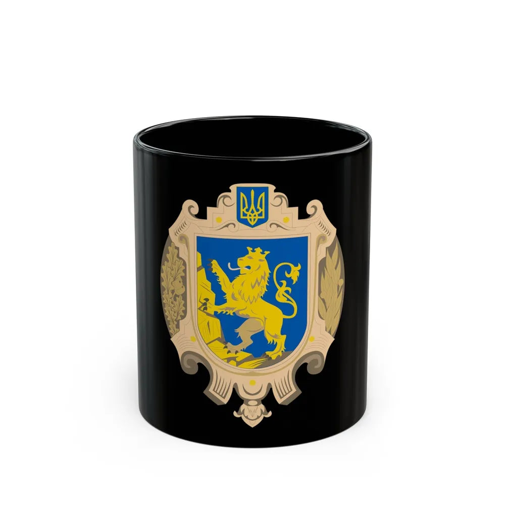 Coat of Arms of Lviv Oblast - Black Coffee Mug-11oz-Go Mug Yourself