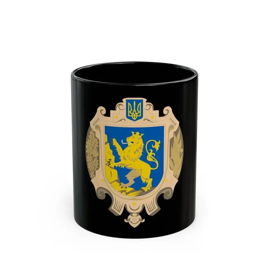 Coat of Arms of Lviv Oblast - Black Coffee Mug 11oz - Go Mug Yourself