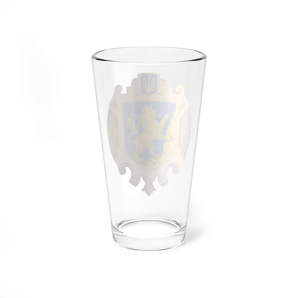 Coat of Arms of Lviv Oblast - Pint Glass 16oz-Go Mug Yourself