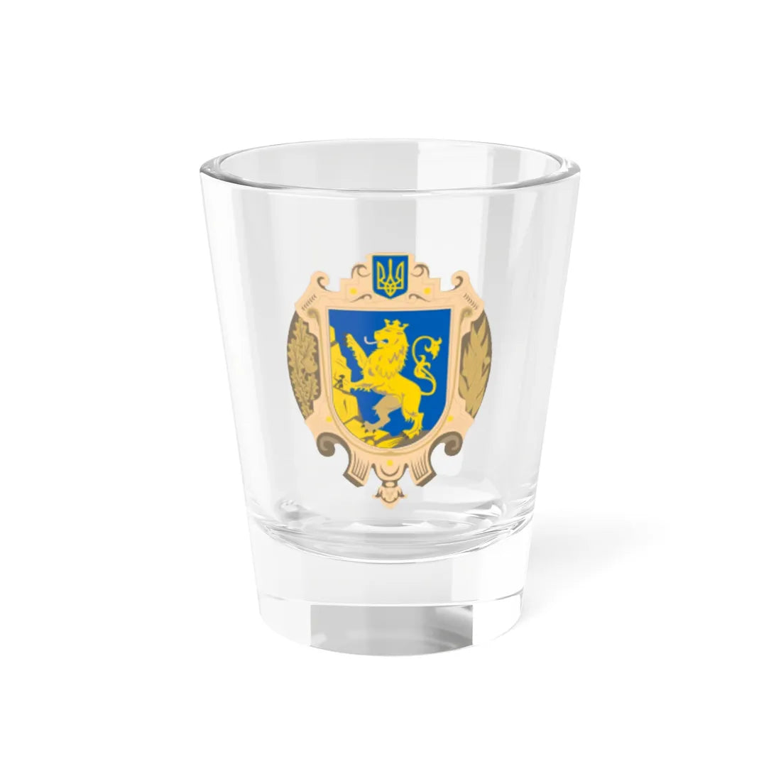 Coat of Arms of Lviv Oblast (Ukraine) (Coat of Arms) Shot Glass 1.5oz 1.5oz - Go Mug Yourself