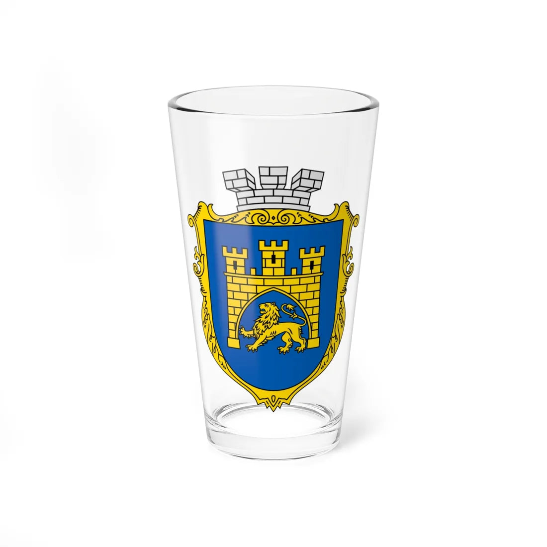 Coat of Arms of Lviv UHT (Ukraine) (Coat of Arms) Pint Glass 16oz 16oz - Go Mug Yourself