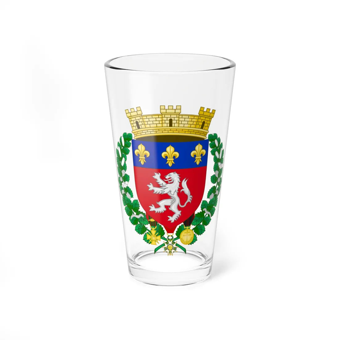 Coat of Arms of Lyon (Spain) (Coat of Arms) Pint Glass 16oz 16oz - Go Mug Yourself