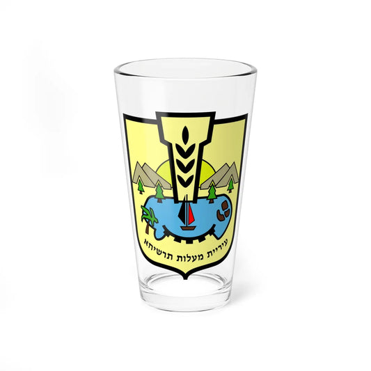 Coat of arms of Maalot Tarshiha (Israel) (Coat of Arms) Pint Glass 16oz 16oz - Go Mug Yourself