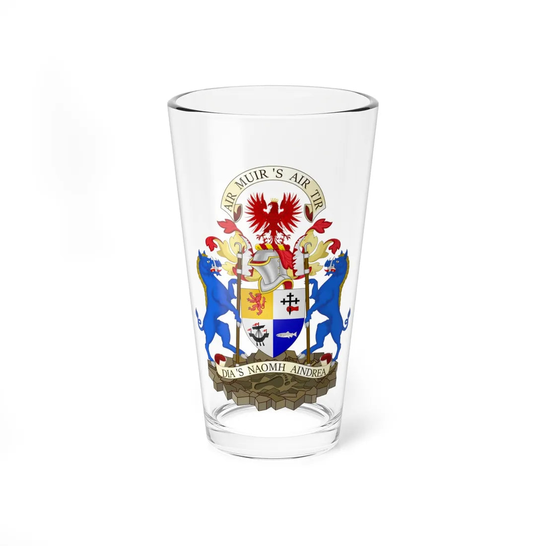 Coat of Arms of MacDonald of Keppoch (Scotland) (Coat of Arms) Pint Glass 16oz 16oz - Go Mug Yourself