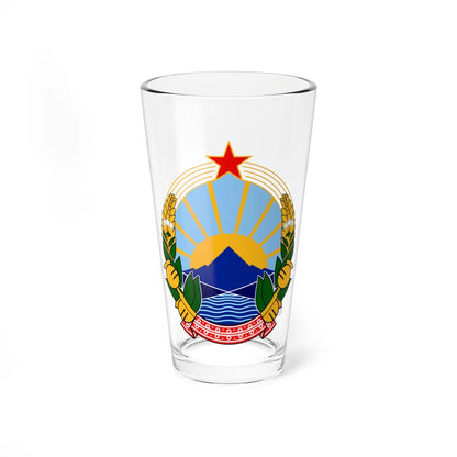 Coat of arms of Macedonia 1946-2009 (Yugoslavia) (Coat of Arms) Pint Glass 16oz 16oz - Go Mug Yourself