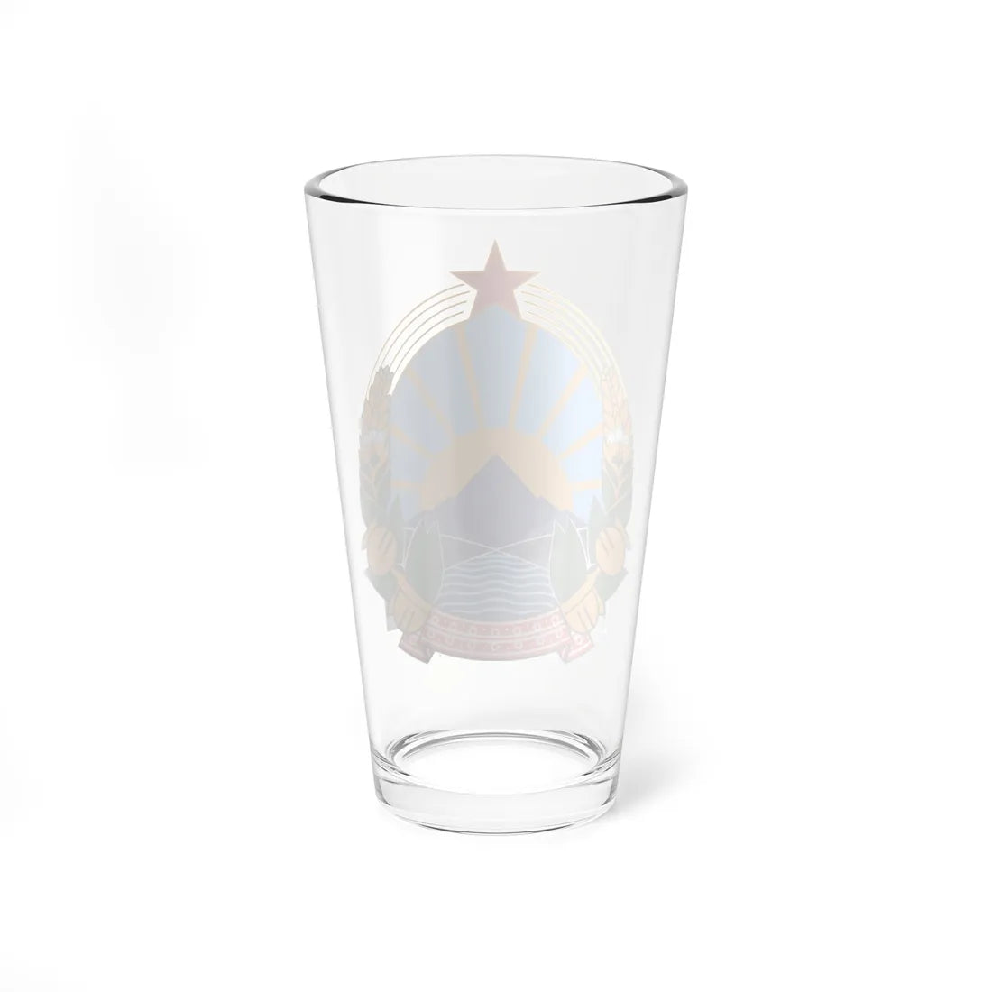 Coat of arms of Macedonia 1946-2009 (Yugoslavia) (Coat of Arms) Pint Glass 16oz - Go Mug Yourself