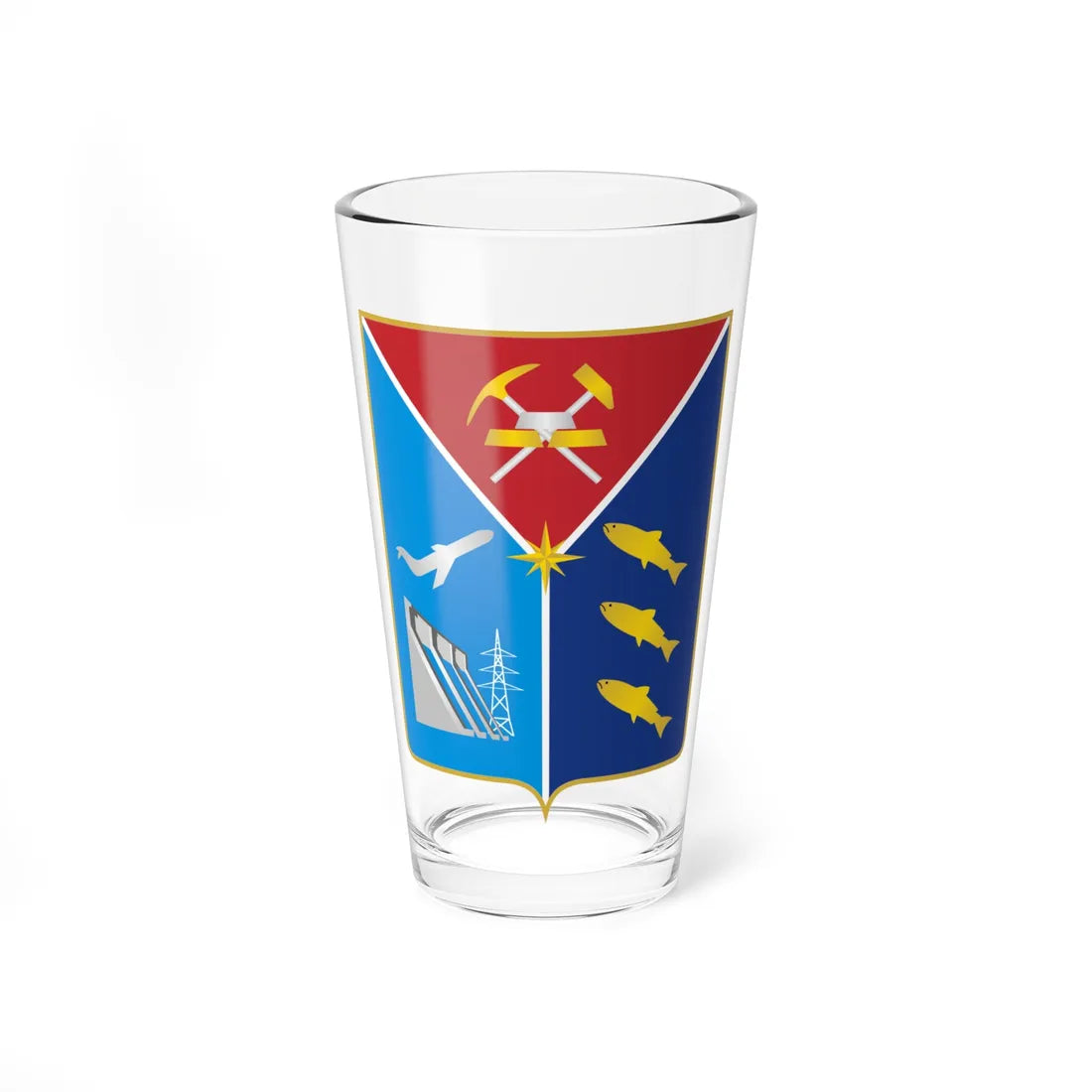 Coat of Arms of Magadan oblast (Russia) (Coat of Arms) Pint Glass 16oz 16oz - Go Mug Yourself