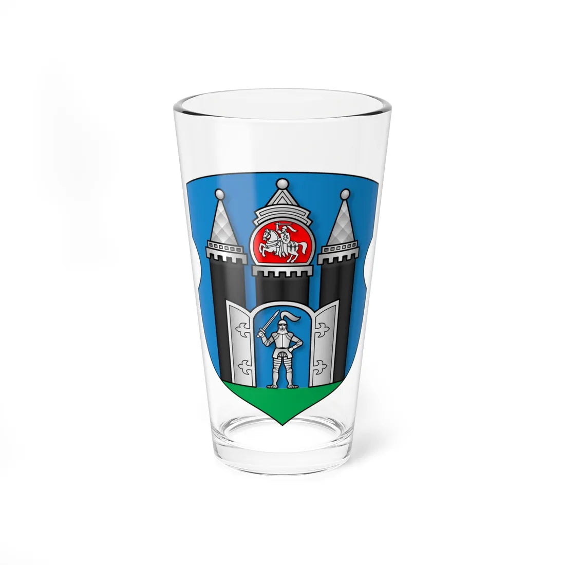 Coat of Arms of Mahiloŭ faded (Belarus) (Coat of Arms) Pint Glass 16oz 16oz - Go Mug Yourself