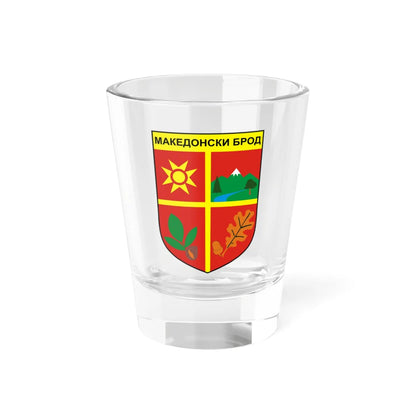 Coat of arms of Makedonski Brod Municipality 2012 (North Macedonia) (Coat of Arms) Shot Glass 1.5oz 1.5oz - Go Mug Yourself