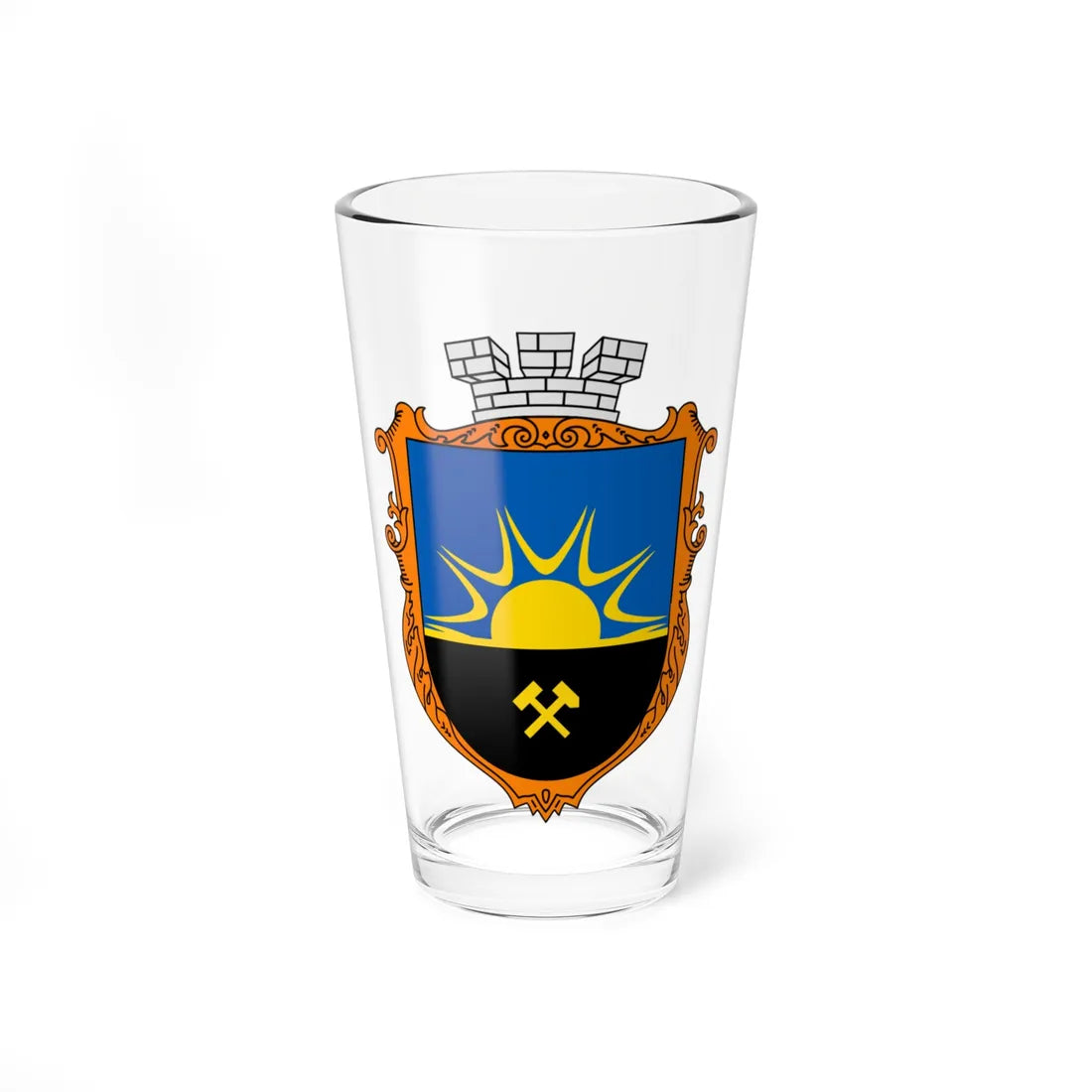 Coat of Arms of Makijivka (Ukraine) (Coat of Arms) Pint Glass 16oz 16oz - Go Mug Yourself