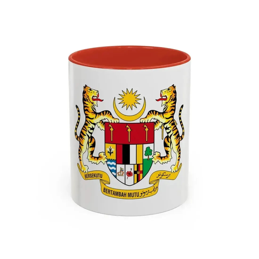 Coat of arms of Malaysia (1965-1973) - Accent Coffee Mug 11oz Red - Go Mug Yourself
