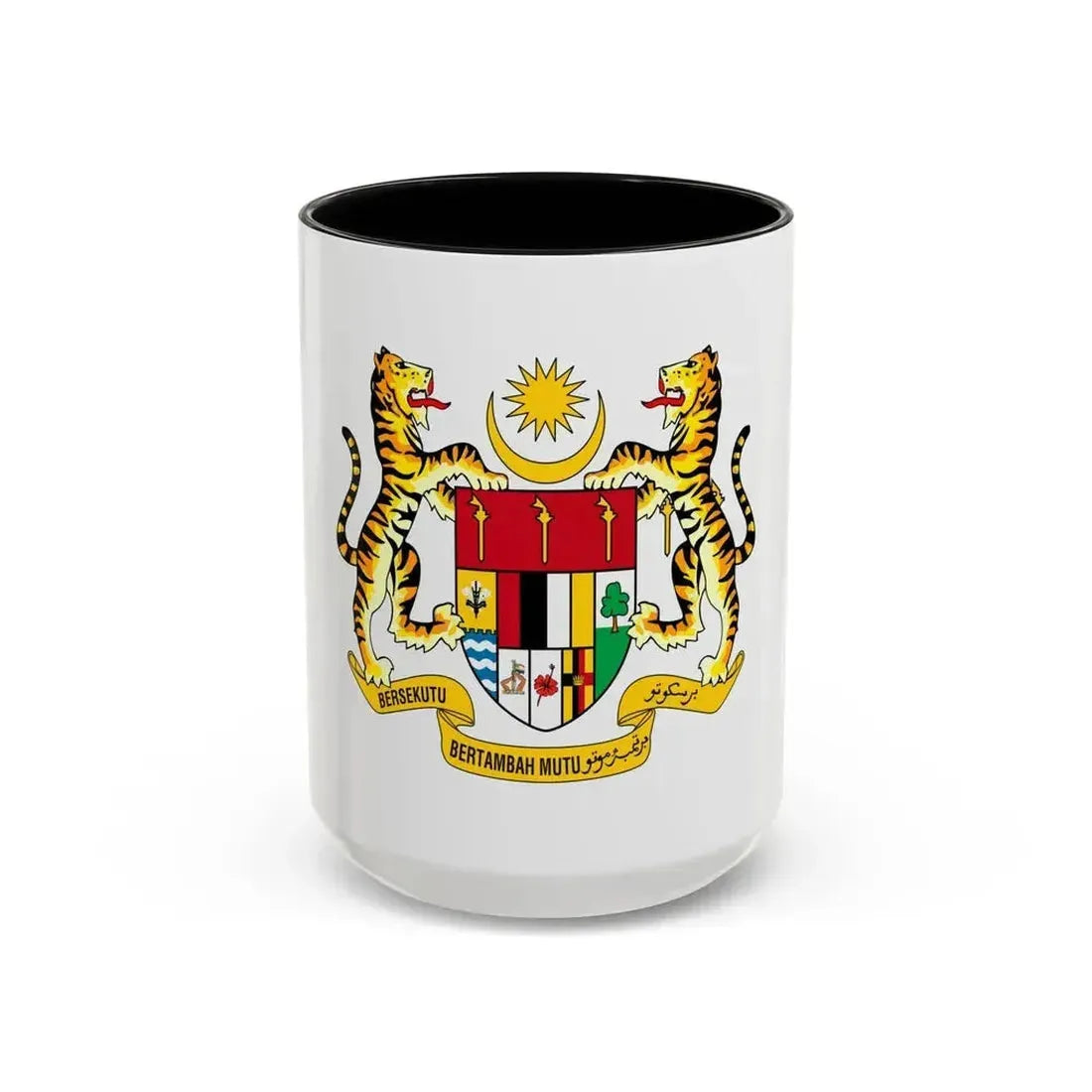 Coat of arms of Malaysia (1965-1973) - Accent Coffee Mug 15oz Black - Go Mug Yourself