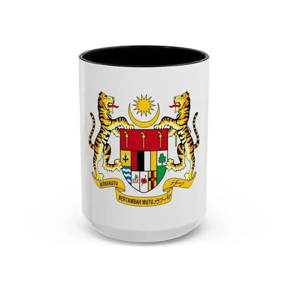 Coat of arms of Malaysia (1965-1973) - Accent Coffee Mug 15oz Black - Go Mug Yourself