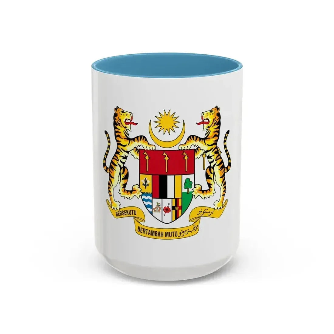 Coat of arms of Malaysia (1965-1973) - Accent Coffee Mug 15oz Light Blue - Go Mug Yourself