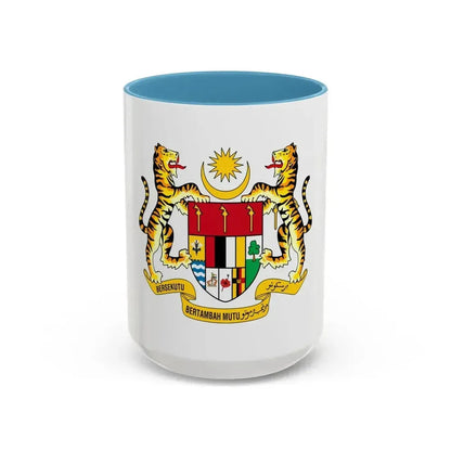 Coat of arms of Malaysia (1965-1973) - Accent Coffee Mug 15oz Light Blue - Go Mug Yourself