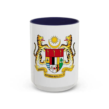 Coat of arms of Malaysia (1965-1973) - Accent Coffee Mug 15oz Navy - Go Mug Yourself
