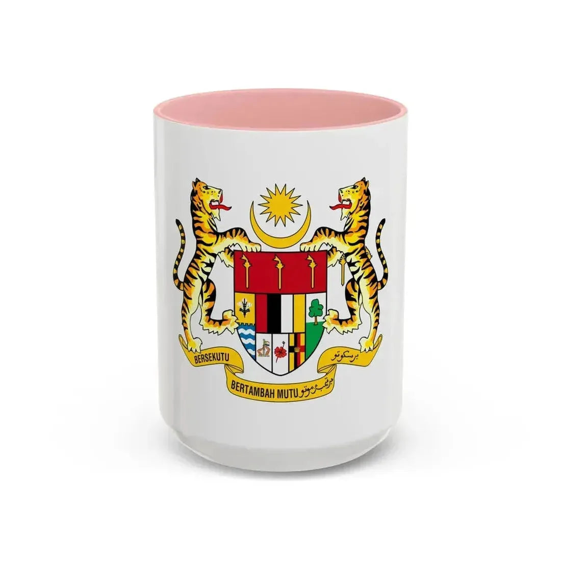 Coat of arms of Malaysia (1965-1973) - Accent Coffee Mug 15oz Pink - Go Mug Yourself
