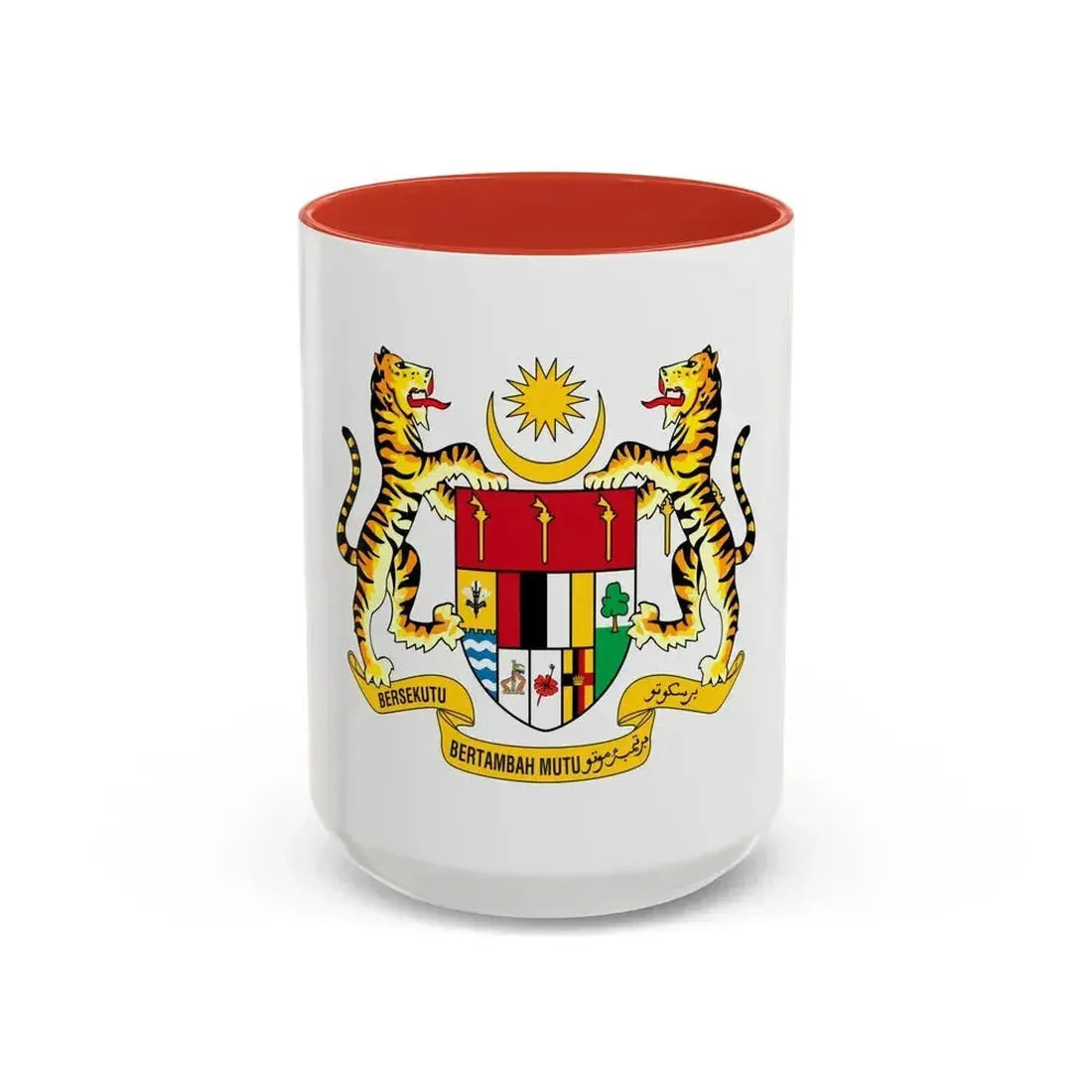 Coat of arms of Malaysia (1965-1973) - Accent Coffee Mug 15oz Red - Go Mug Yourself
