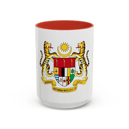 Coat of arms of Malaysia (1965-1973) - Accent Coffee Mug 15oz Red - Go Mug Yourself