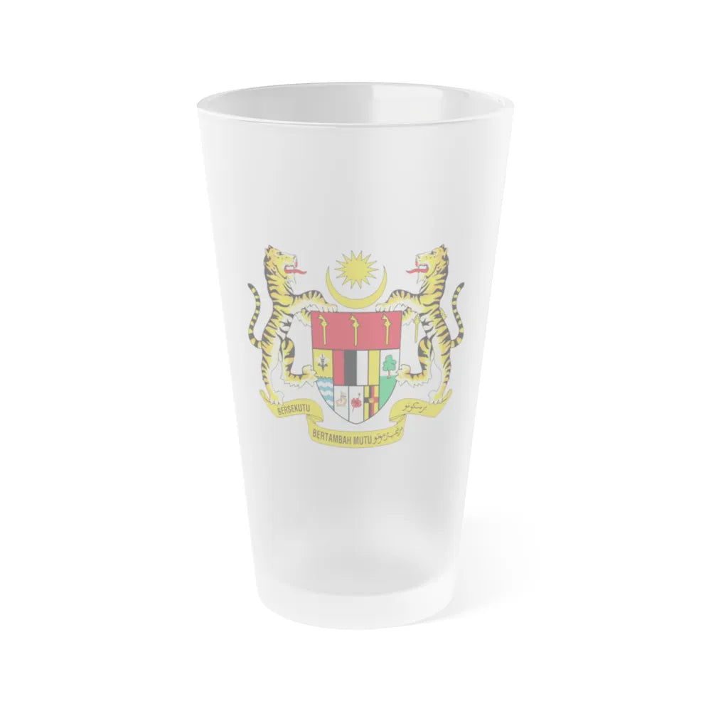 Coat of arms of Malaysia (1965-1973) - Frosted Pint Glass 16oz-Go Mug Yourself