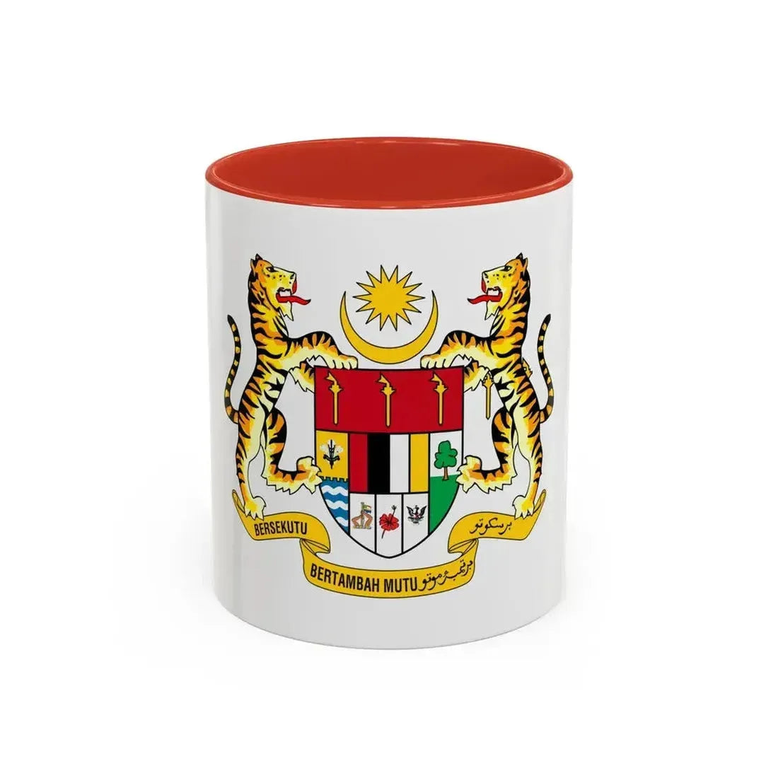 Coat of arms of Malaysia (1973-1982) - Accent Coffee Mug 11oz Red - Go Mug Yourself