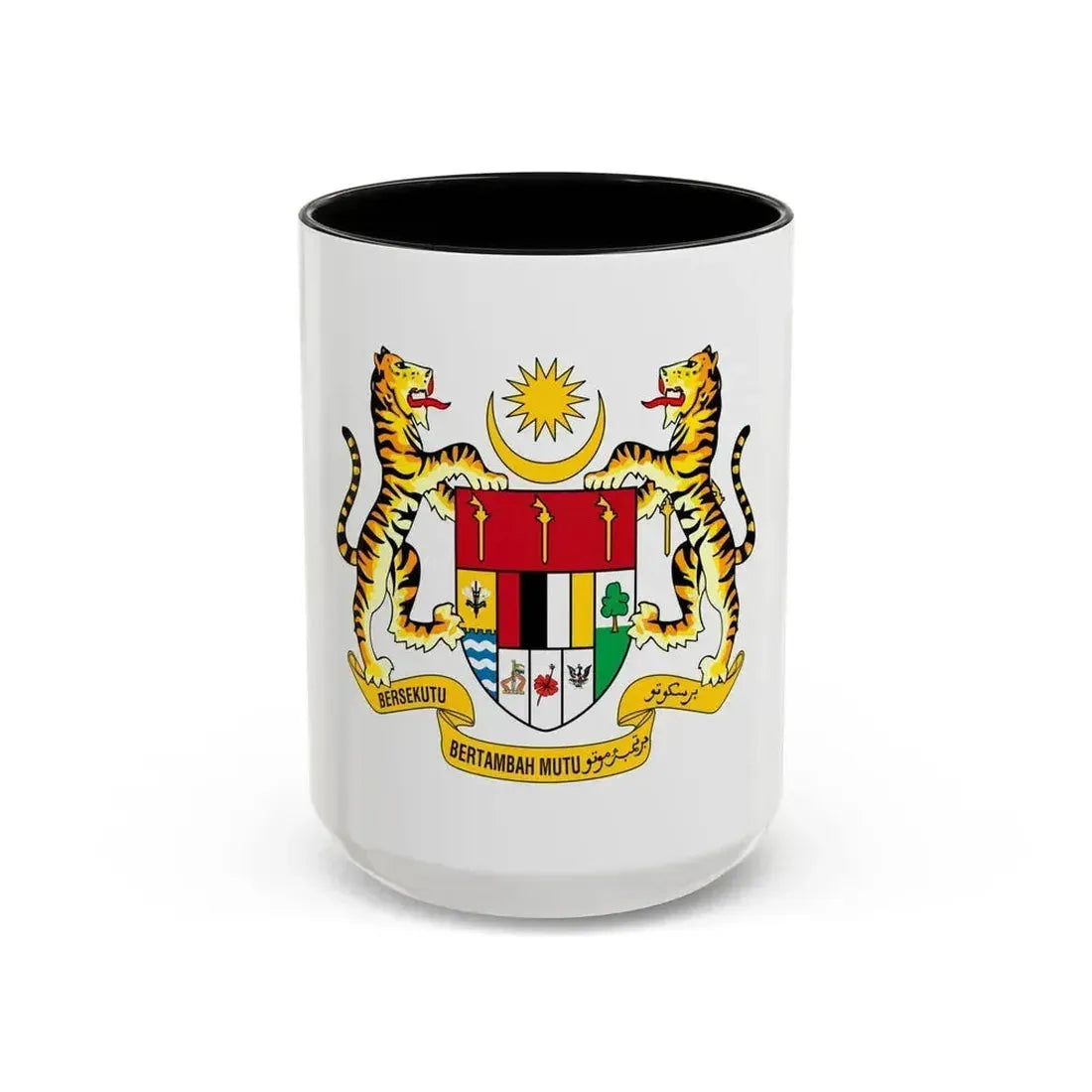 Coat of arms of Malaysia (1973-1982) - Accent Coffee Mug 15oz Black - Go Mug Yourself