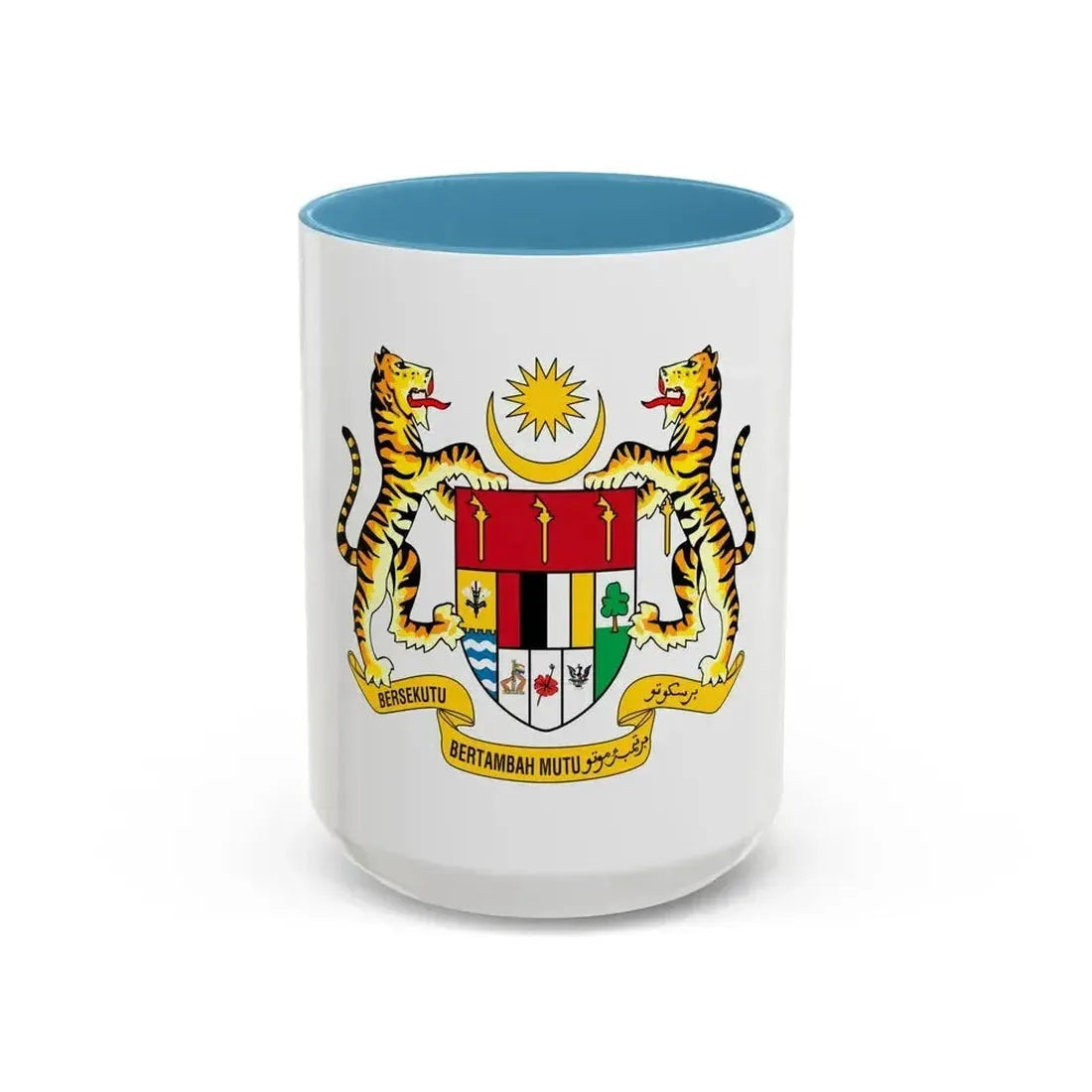 Coat of arms of Malaysia (1973-1982) - Accent Coffee Mug 15oz Light Blue - Go Mug Yourself