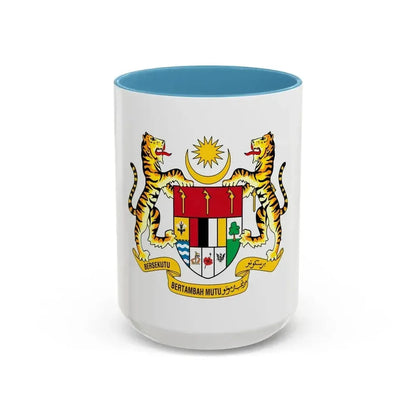 Coat of arms of Malaysia (1973-1982) - Accent Coffee Mug 15oz Light Blue - Go Mug Yourself