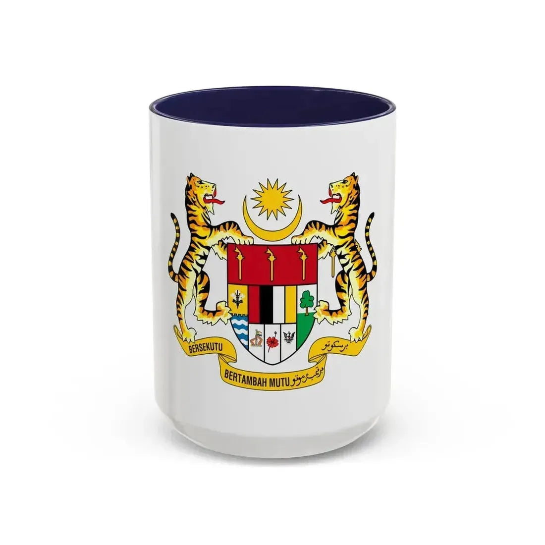 Coat of arms of Malaysia (1973-1982) - Accent Coffee Mug 15oz Navy - Go Mug Yourself