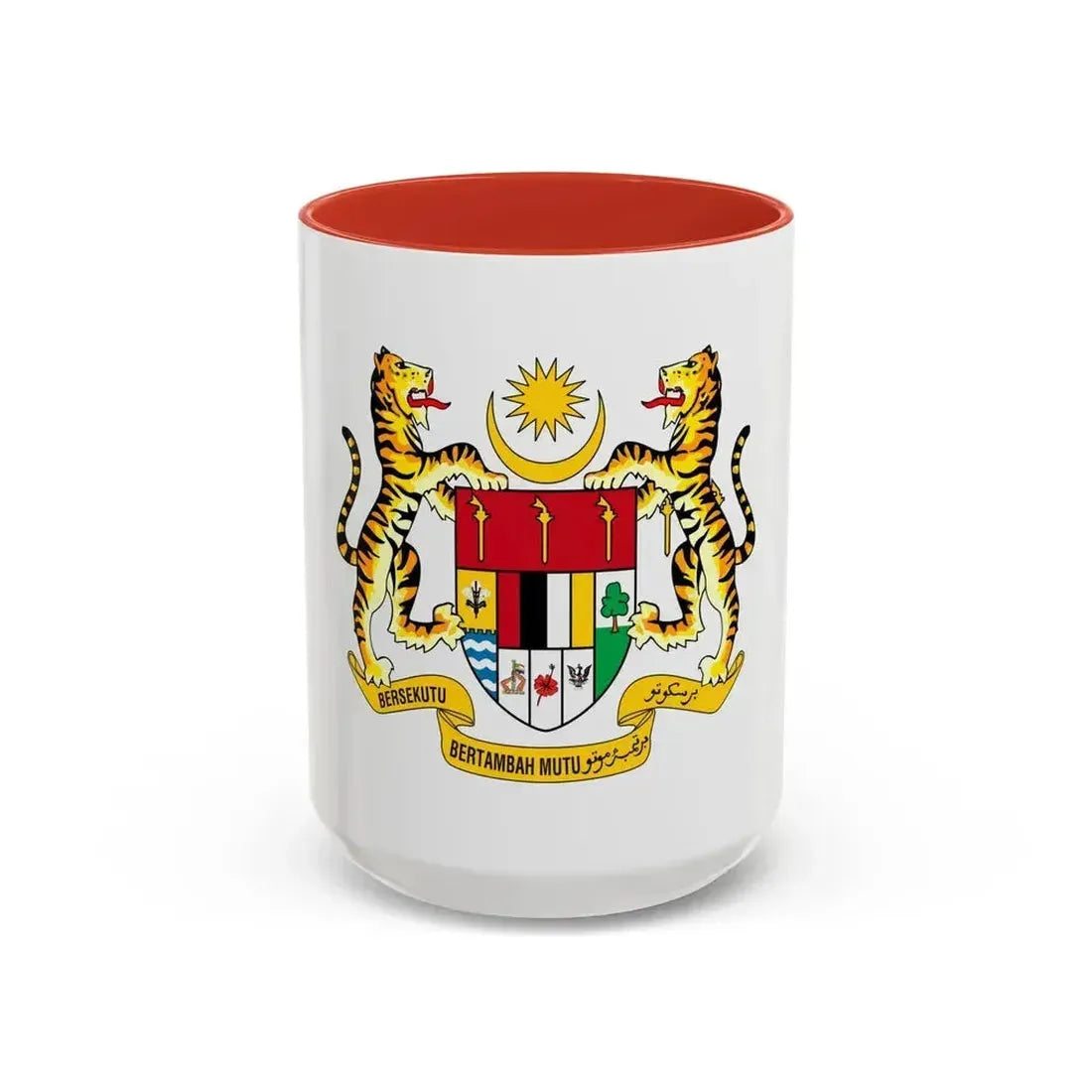 Coat of arms of Malaysia (1973-1982) - Accent Coffee Mug 15oz Red - Go Mug Yourself