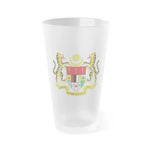 Coat of arms of Malaysia (1973-1982) - Frosted Pint Glass 16oz Default Title - Go Mug Yourself