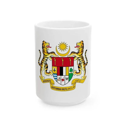Coat of arms of Malaysia (1973-1982) - White Coffee Mug 15oz - Go Mug Yourself