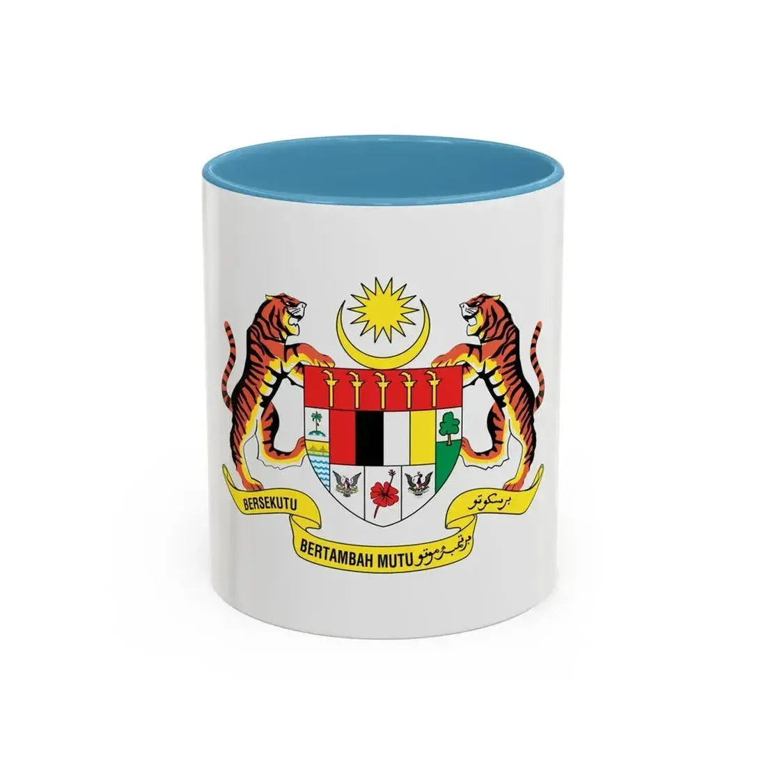 Coat of arms of Malaysia (1982-1988) - Accent Coffee Mug 11oz Light Blue - Go Mug Yourself
