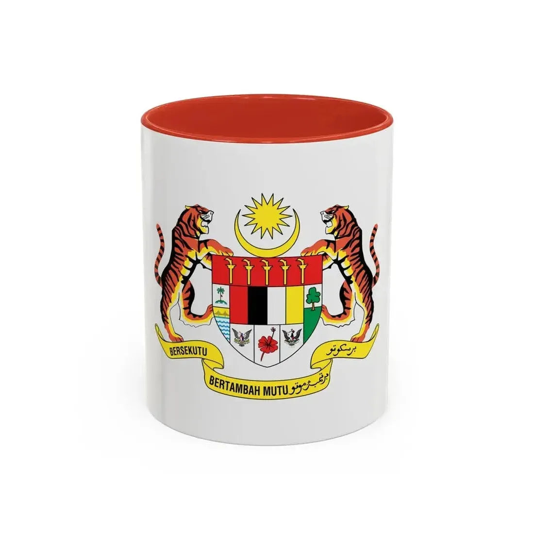 Coat of arms of Malaysia (1982-1988) - Accent Coffee Mug 11oz Red - Go Mug Yourself