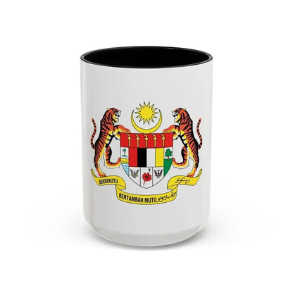 Coat of arms of Malaysia (1982-1988) - Accent Coffee Mug 15oz Black - Go Mug Yourself