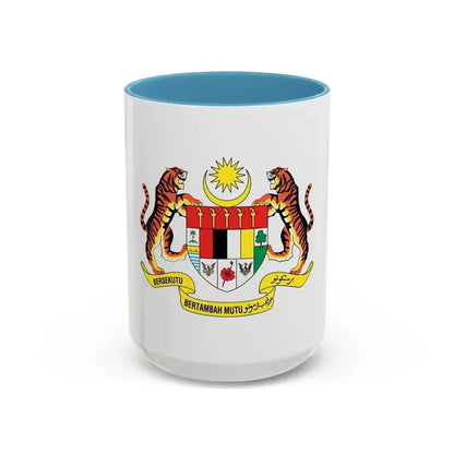 Coat of arms of Malaysia (1982-1988) - Accent Coffee Mug 15oz Light Blue - Go Mug Yourself