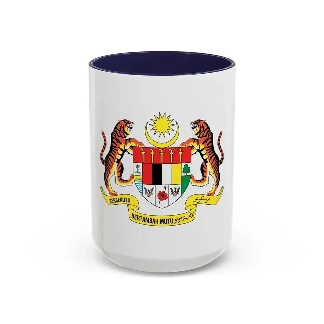 Coat of arms of Malaysia (1982-1988) - Accent Coffee Mug 15oz Navy - Go Mug Yourself