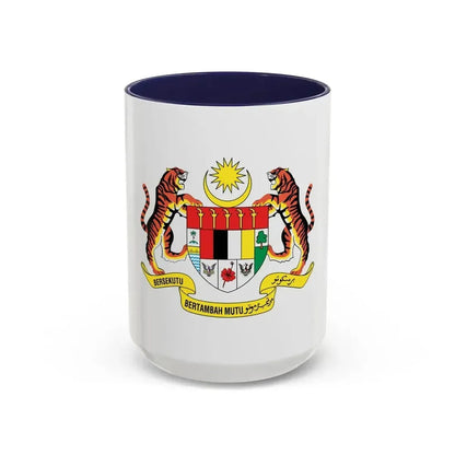 Coat of arms of Malaysia (1982-1988) - Accent Coffee Mug 15oz Navy - Go Mug Yourself