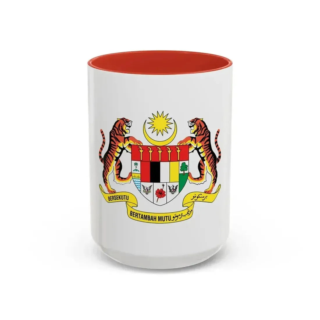 Coat of arms of Malaysia (1982-1988) - Accent Coffee Mug 15oz Red - Go Mug Yourself