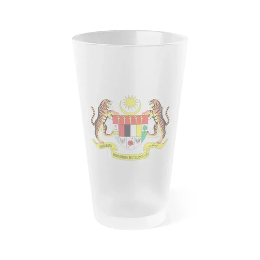 Coat of arms of Malaysia (1982-1988) - Frosted Pint Glass 16oz Default Title - Go Mug Yourself