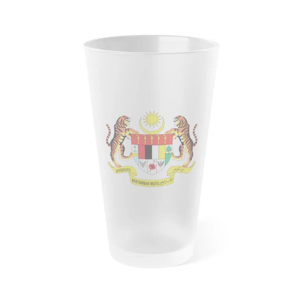 Coat of arms of Malaysia (1982-1988) - Frosted Pint Glass 16oz-Go Mug Yourself