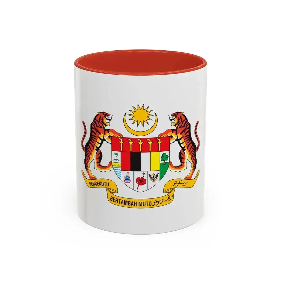 Coat of arms of Malaysia - Accent Coffee Mug 11oz Red - Go Mug Yourself