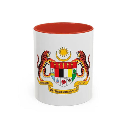 Coat of arms of Malaysia - Accent Coffee Mug 11oz Red - Go Mug Yourself