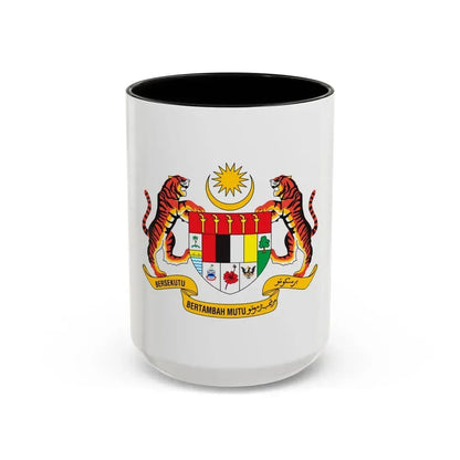 Coat of arms of Malaysia - Accent Coffee Mug 15oz Black - Go Mug Yourself