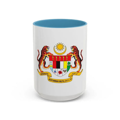 Coat of arms of Malaysia - Accent Coffee Mug 15oz Light Blue - Go Mug Yourself