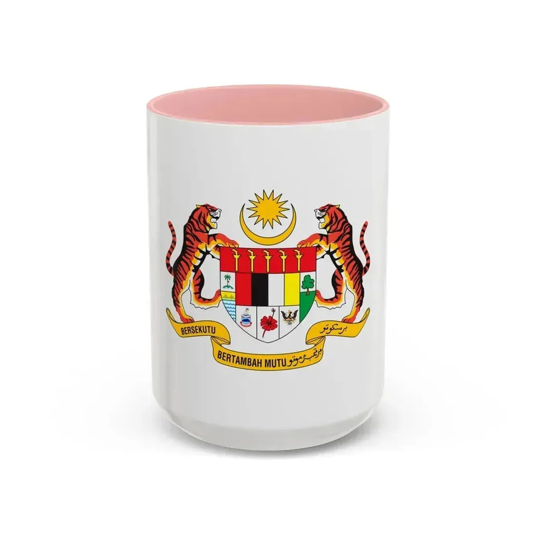 Coat of arms of Malaysia - Accent Coffee Mug 15oz Pink - Go Mug Yourself