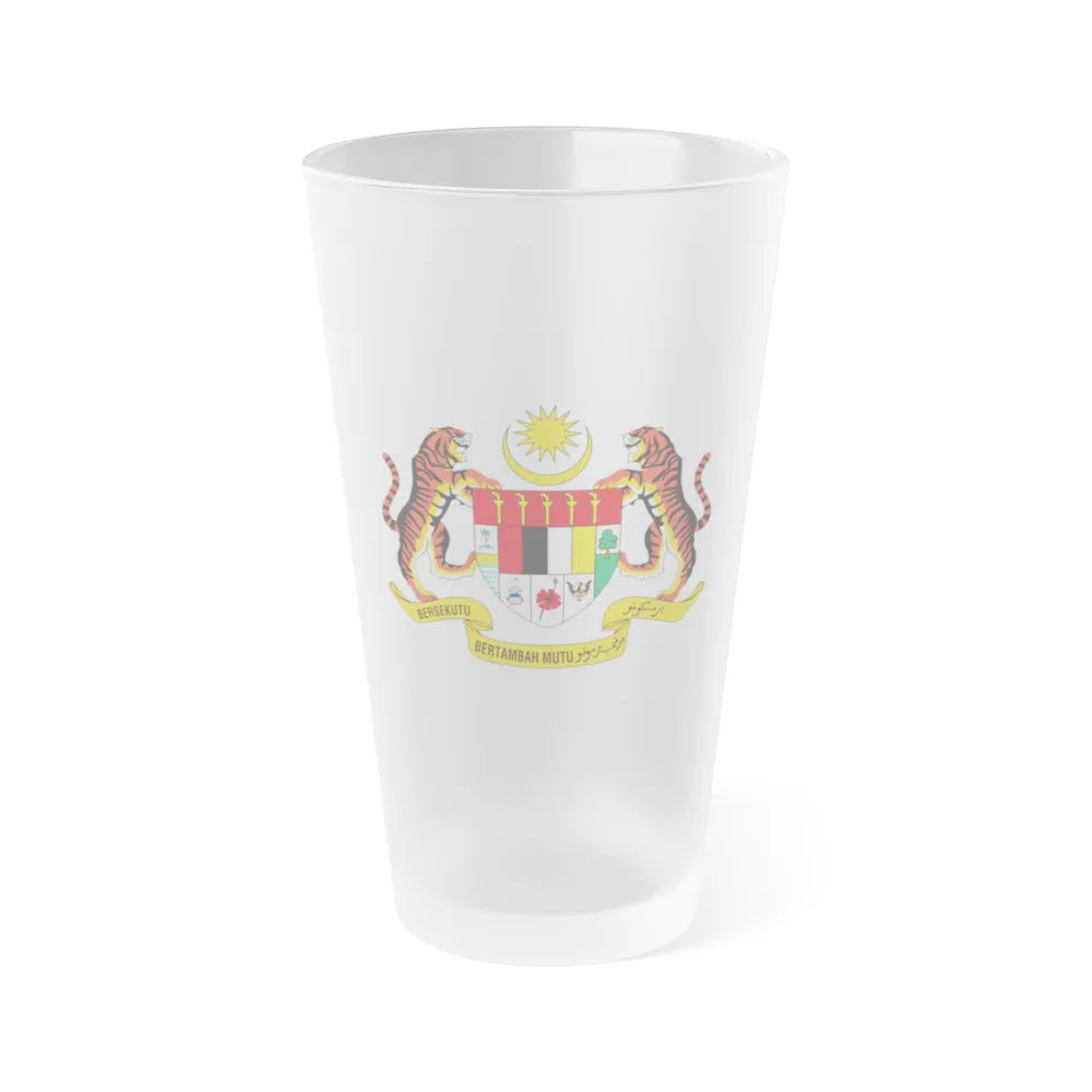 Coat of arms of Malaysia - Frosted Pint Glass 16oz-Go Mug Yourself